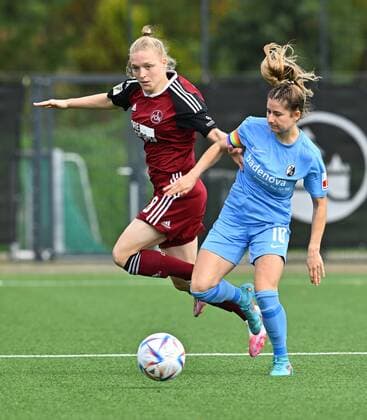 16 10 2022 Football Season 2022 2023 2 Women Football 2 Bundesliga 5 Matchday 1 FC Nürnberg FCN Club SC Freiburg II Franziska Mai 18, 1 FC Nürnberg FCN Anne Rotzinger 10, SC Freiburg II