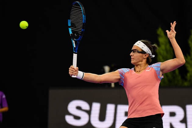 Transylvania Open: WTA, Tennis Damen 250 Tennis Damen Tournament in Cluj-Napoca, BT Arena, 8-16 October 2022 doubles Finals:Kirsten Flipkens, in action during WTA 250 Transylvania Open, held in BT Arena, Cluj Napoca 8-16 October 2022 Cluj-Napoca Cluj Copyright: xANCAxTEPEIx