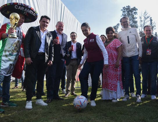 FIFA World Cup, WM, Weltmeisterschaft, Fussball Tour in Mexico October 16, 2022, Mexico City, Mexico: Claudia Sheinbaum, Mayor of Mexico City attends the opening of the FIFA World Cup trophy Tour. on October 16, 2022 in Mexico City, Mexico. (Photo by Marco Rodriguez Eyepix Group) Copyright: xMarcoxRodriguezx xEyepixxGroupx MR_16102022_78993