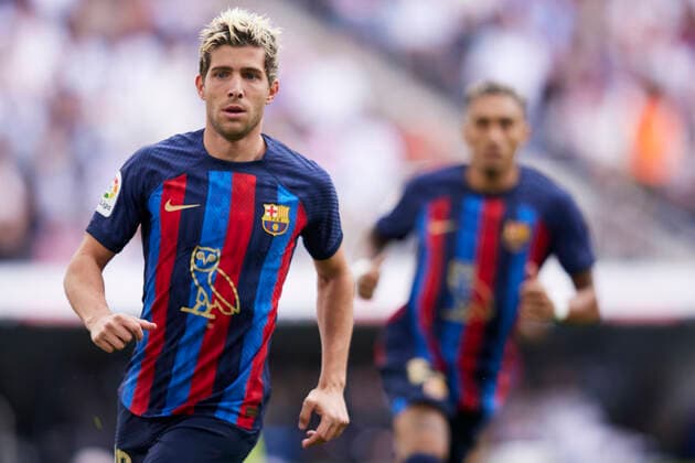 October 16, 2022, Madrid, Madrid, Spain: Sergi Roberto of FC Barcelona, Barca during La Liga football match between Real Madrid CF v FC Barcelona at Santiago Bernabeu Stadium in Madrid, Spain, October 16, 2022 Madrid Spain - ZUMAa206 20221016_zsp_a206_181 Copyright: xRubenxAlbarranx