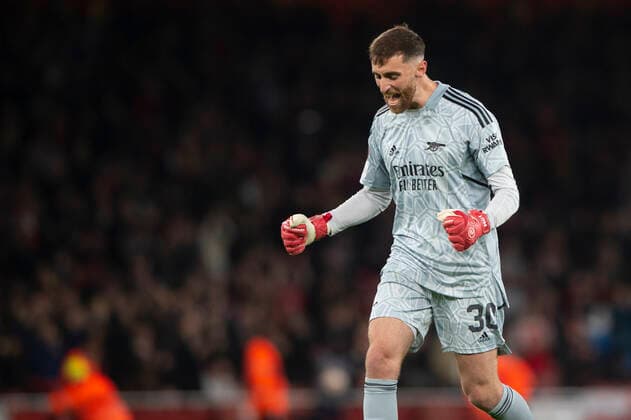 Matt Turner of Arsenal celebrates the victory during the UEFA Europa League match between Arsenal and PSV Eindhoven at the Emirates Stadium, London, England on 20 October 2022. Copyright: xSalvioxCalabresex 33860025