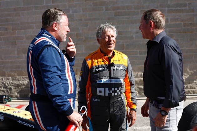 Zak Brown USA, McLaren F1 Team , Mario Andretti USA , F1 Grand Prix of USA at Circuit of The Americas on October 22, 2022 in Austin, United States of America Photo by HOCH ZWEI Austin United States of America
