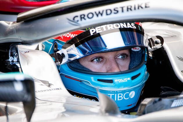 George Russell UK, Mercedes AMG Petronas F1 Team 63 in car, USA, Formula 1 Grand Prix of the USA, Circuit of the Americas Austin, 3 Free Practice, 22 10 2022 USA, Formula 1 Grand Prix of the USA, Circuit of the Americas Austin, 3 Free Practice, 22 10 2022 Austin Copyright: xEibner Memmlerx EP_MMR