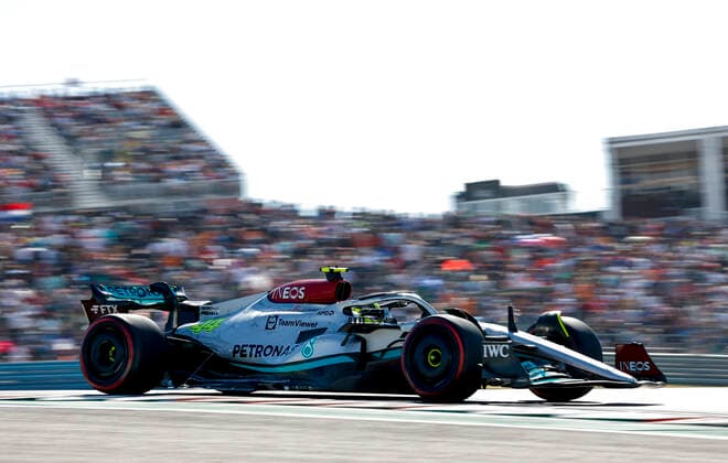 44 Lewis Hamilton GBR, Mercedes AMG Petronas F1 Team , F1 Grand Prix of USA at Circuit of The Americas on October 22, 2022 in Austin, United States of America Photo by HOCH ZWEI Austin United States of America