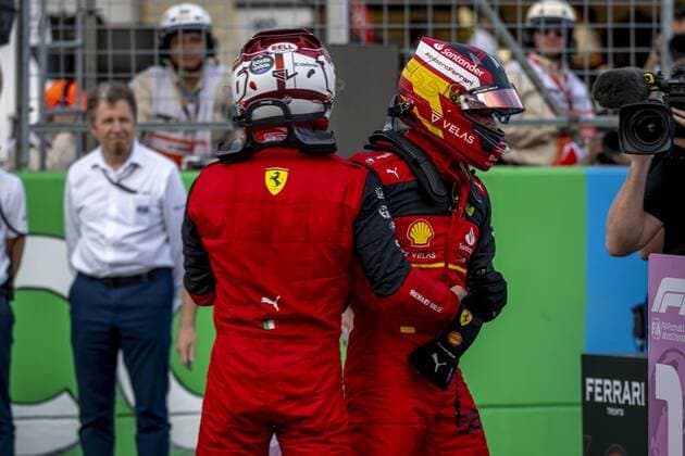Austin - 23-10-2022, Texas, Carlos Sainz Jr and Charles Leclerc at the Formula 1 USA Grand Prix, Formula 1 USA Grand Prix Saturday  x18955997x Copyright: