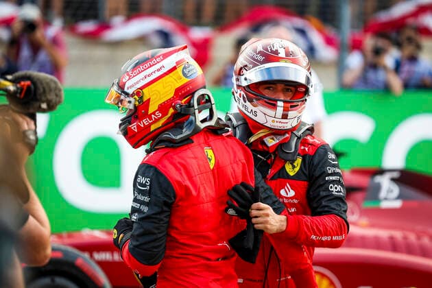 55 Carlos Sainz ESP, Scuderia Ferrari , 16 Charles Leclerc MCO, Scuderia Ferrari , F1 Grand Prix of USA at Circuit of The Americas on October 22, 2022 in Austin, United States of America Photo by HOCH ZWEI Austin United States of America