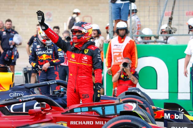 55 Carlos Sainz ESP, Scuderia Ferrari , F1 Grand Prix of USA at Circuit of The Americas on October 22, 2022 in Austin, United States of America Photo by HOCH ZWEI Austin United States of America