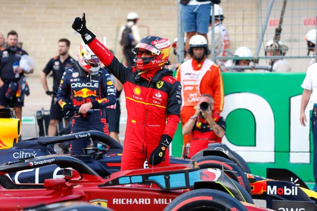 55 Carlos Sainz ESP, Scuderia Ferrari , F1 Grand Prix of USA at Circuit of The Americas on October 22, 2022 in Austin, United States of America Photo by HOCH ZWEI Austin United States of America