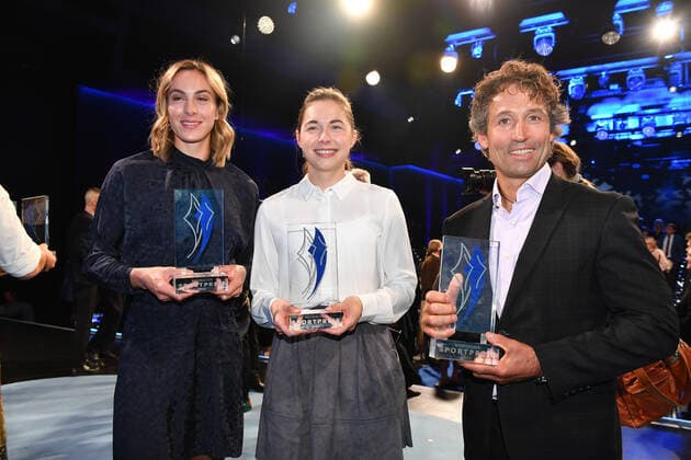 Alexandra Burghardt, Gina Lückenkemper and Peter Schlickenrieder Bavarian Sports Award 2022 honor, award, prize BMW World Munich 22 October 2022
