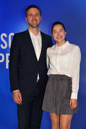 Gina Lückenkemper with escort awarding of the Bavarian Sports Award 2022 honor, award, prize BMW World Munich 22 October 2022