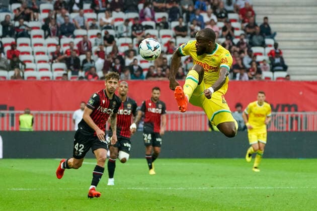 Ignatius Ganago (FC Nantes) FOOTBALL : OGC Nice vs FC Nantes - Ligue 1 Uber Eats - Nice - 23 10 2022 NorbertScanella Panoramic 