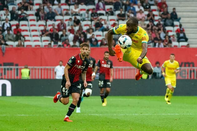 Ignatius Ganago (FC Nantes) FOOTBALL : OGC Nice vs FC Nantes - Ligue 1 Uber Eats - Nice - 23 10 2022 NorbertScanella Panoramic 