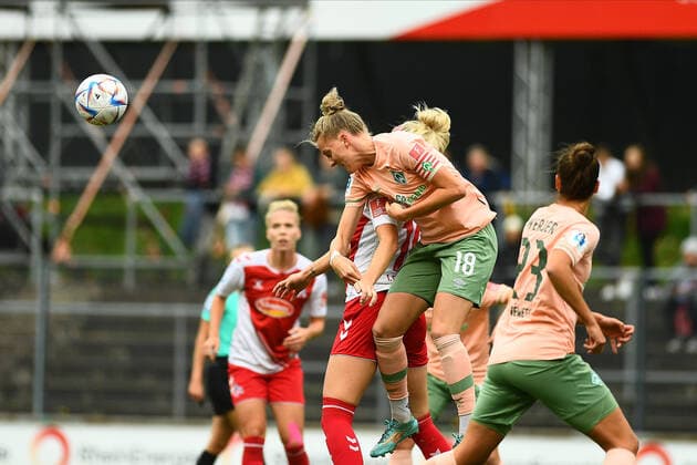 GERMANY, COLOGNE - OCTOBER 23, 2022: Lina Hausicke. The match of Women Bundesliga 1.FC Koeln Frauen vs TSG 1899 Hoffenheim Frauen  Copyright: xVITALIIxKLIUIEVx