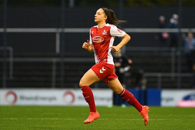 GERMANY, COLOGNE - OCTOBER 23, 2022: Lotta Cordes. The match of Women Bundesliga 1.FC Koeln Frauen vs TSG 1899 Hoffenheim Frauen  Copyright: xVITALIIxKLIUIEVx