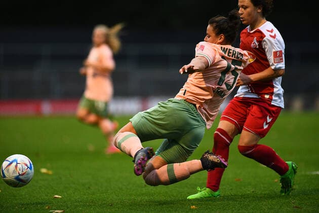 GERMANY, COLOGNE - OCTOBER 23, 2022: Jasmin Sehan. The match of Women Bundesliga 1.FC Koeln Frauen vs TSG 1899 Hoffenheim Frauen  Copyright: xVITALIIxKLIUIEVx