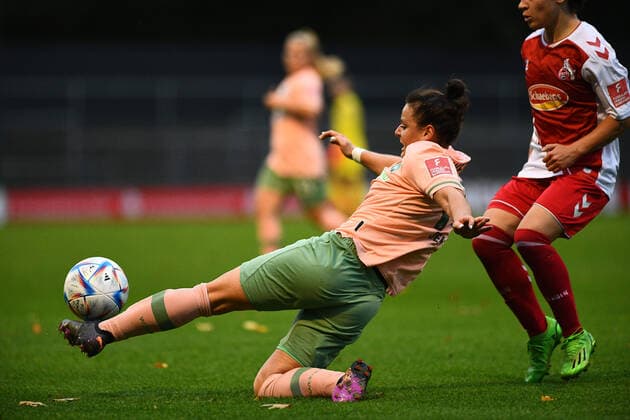 GERMANY, COLOGNE - OCTOBER 23, 2022: Jasmin Sehan. The match of Women Bundesliga 1.FC Koeln Frauen vs TSG 1899 Hoffenheim Frauen  Copyright: xVITALIIxKLIUIEVx