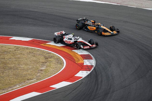 47 Mick Schumacher DEU, Haas F1 Team , 3 Daniel Ricciardo AUS, McLaren F1 Team , F1 Grand Prix of USA at Circuit of The Americas on October 23, 2022 in Austin, United States of America Photo by HOCH ZWEI Austin United States of America