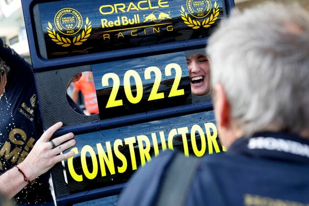 Oracle Red Bull Racing Team celebrates winning the 2022 World Constructors Championship, F1 Grand Prix of USA at Circuit of The Americas on October 23, 2022 in Austin, United States of America Photo by HOCH ZWEI Austin United States of America