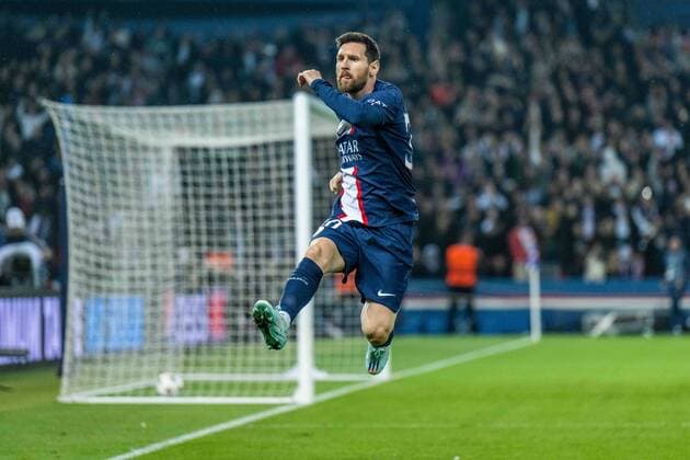 PARIS, FRANCE - OCTOBER 25: Lionel Messi of Paris Saint-Germain celebrates after scoring opening goal during the UEFA Champions League group H match between Paris Saint-Germain and Maccabi Haifa FC at Parc des Princes on October 25, 2022 in Paris, Paris Saint-Germain v Maccabi Haifa FC: Group H - UEFA Champions League Copyright: xSebastianxFrejx