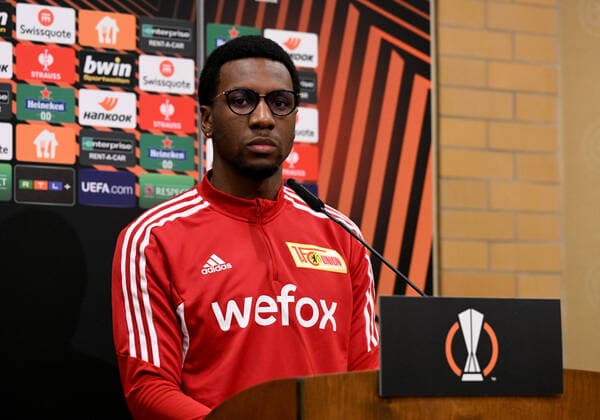 Football, men, season 2022 2023, Europa League, 1 FC Union Berlin, press conference before the Europa League match 1 FC Union Berlin SC Sporting Braga, in the picture Sheraldo Becker 1 FC Union , 26 10 2022, Copyright: xMatthiasxKochx