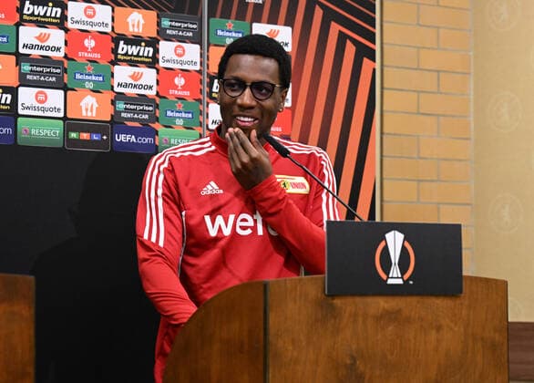 Football, men, season 2022 2023, Europa League, 1 FC Union Berlin, press conference before the Europa League match 1 FC Union Berlin SC Sporting Braga, in the picture Sheraldo Becker 1 FC Union , 26 10 2022, Copyright: xMatthiasxKochx