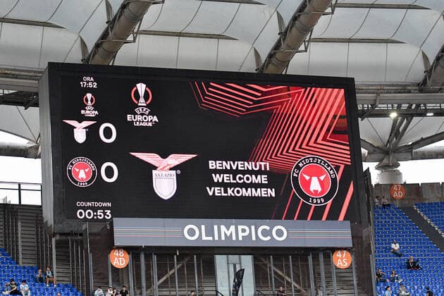 27th October 2022; Olimpico Stadium, Roma, Italy; Uefa Europa League football, Lazio versus Midtjylland; the Olimpico stadium display board before fans arrive  ActionPlus12441117 AllShotLive