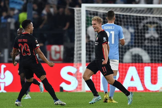 As Roma 27 10 2022 - Europa League Lazio-Midtjylland foto Antonello Sammarco Image nella foto: esultanza gol Gustav Tang Isaksen 