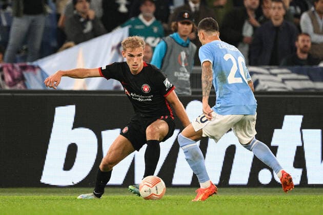 Gustav Isaksen (FC Midtjylland) during the UEFA Europa League 2022-2023 football match between SS Lazio and FC Midtjylland at The Olympic Stadium in Rome on 27 October 2022.  Copyright: xFabrizioxCorradettix xipa-agencyx xLivexMediax 0