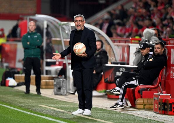 Football, Men, Season 2022 2023, Europa League Group D, Matchday 5 1 FC Union Berlin SC Sporting Braga, v l Coach Urs Fischer 1 FC Union , Co Coach Markus Hoffmann 1 FC Union , Co Coach Sebastian Bönig 1 FC Union , 27 10 2022, Copyright: xMatthiasxKochx