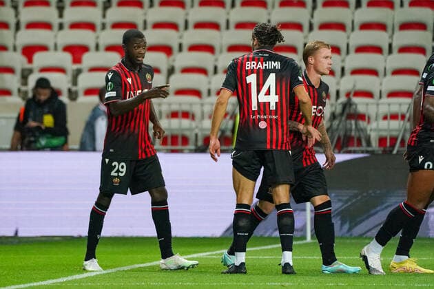 Joie - Nicolas Pepe (OGC Nice) FOOTBALL : OGC Nice vs FK Partizan - Conference League - Phase de groupe - Nice - 27 10 2022 NorbertScanella Panoramic 