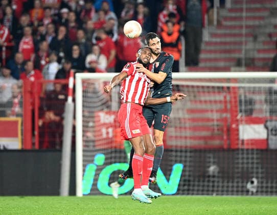 Football, Men, Season 2022 2023, Europa League Group D, Matchday 5 1 FC Union Berlin SC Sporting Braga, v l Jordan Siebatcheu 1 FC Union Berlin , Paulo Oliveira SC Sporting Braga , 27 10 2022, Copyright: xMatthiasxKochx