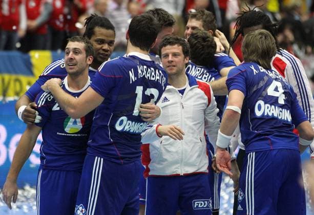 MALMO 2011 01 30 The Frence team celebrate victory in the final France vs Denmark in the Handball World Championship in Malmo, Sweden, Sunday, January 30, 2011 MALMO SWEDEN Handball xx,  Copyright: xAndreasxHillergrenx xTTx FINAL HANDBALL WORLD CHAMPIONSHIP