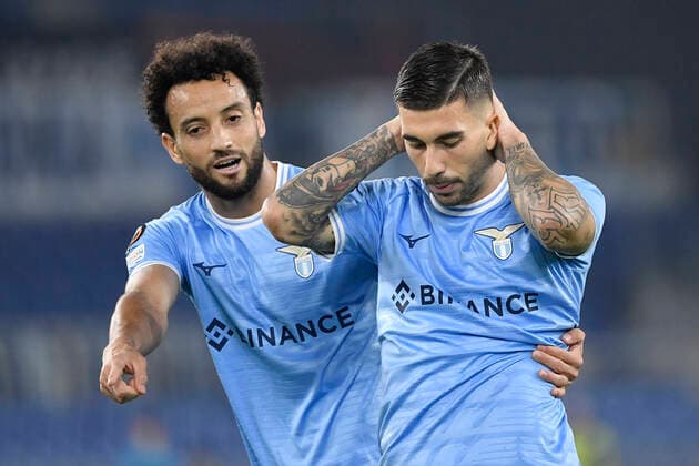 Mattia Zaccagni of SS Lazio and Felipe Anderson of SS Lazio during the Europa League Group F football match between SS Lazio and Midtjylland at Olimpico stadium in Roma (Italy), October 27th, 2022. Photo Andrea Staccioli Insidefoto andreaxstaccioli