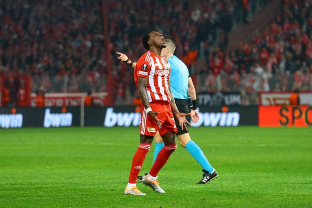 27 10 2022, xtgx, football UEFA Europa League, 1 FC Union Berlin Sporting Braga emspor, v l Sheraldo Becker Union Berlin, 27 disappointed after missed chance, looks disappointed, dejected, disappointed DFL DFB REGULATES PROHIBIT ANY USE OF PHOTOGRAPHS AS IMAGE SEQUENCES and or QUASI VIDEO Berlin