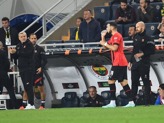 Amine Gouiri 19 of Stade Rennes during the UEFA Europa League group B match between Fenerbahce and Stade Rennes at Ulker Sukru Saracoglu Stadium in Istanbul, Turkey on October 27, 2022. ( Photo by Seskimphoto ) 