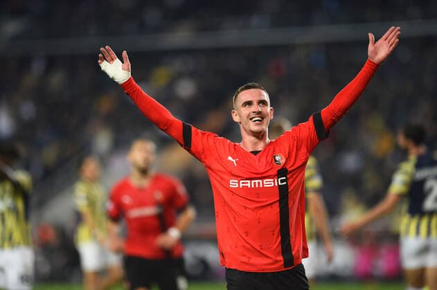 Benjamin Bourigeaud of Stade Rennes during the UEFA Europa League group B match between Fenerbahce and Stade Rennes at Ulker Sukru Saracoglu Stadium in Istanbul, Turkey on October 27, 2022. ( Photo by Seskimphoto ) 