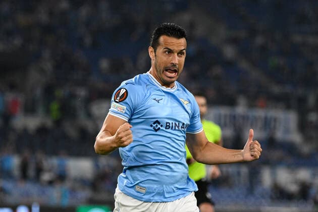 October 27, 2022, Rome, Italy: Pedro (SS Lazio) celebrates after scoring the goal 2-1 during the UEFA Europa League 2022-2023 football match between SS Lazio and FC Midtjylland at The Olympic Stadium in Rome on 27 October 2022. football Europa League match - SS Lazio vs FC Midtjylland, Rome, Italy  - ZUMAl164 20221027_zsa_l164_081 Copyright: xFabrizioxCorradettix