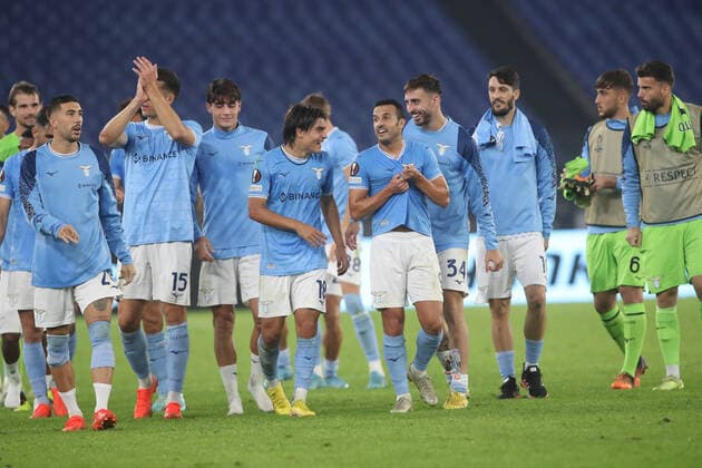 Rome, Italy 27.10.2022:Lazio players celebrates victory at end of the Uefa Europe League 2022-2023 , Group F - SS matchday 5, football match between SS Lazio vs FC Midtjylland at Olympic Stadium in Rome, Italy.  Copyright: xmarcoxiacobuccix xipa-agency.netx xmarcoxiacobuccix 0