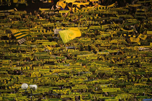 Supporters du FC Nantes - ambiance FOOTBALL : FC NANTES vs QARABAH FK - Ligue Europa - J5 - 27 10 2022 JBAutissier Panoramic 