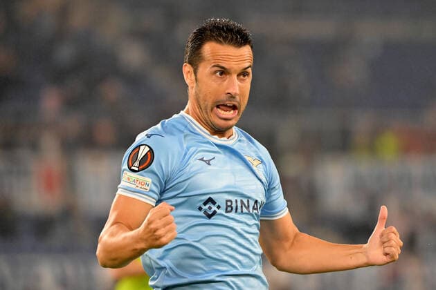 Foto Alfredo Falcone LaPresse 27 Ottobre 2022 - Roma, Italia - calcio - Lazio - Midtjylland - Europa League 2022 2023 - Stadio Olimpico. Nella foto: esultanza Pedro (SS Lazio) Foto Alfredo Falcone LaPresse October 27, 2022 Rome, Italy - sport, soccer - Lazio - Midtjylland - Europe League 2022 2023 - Olimpic Stadium. In the pic: Pedro (SS Lazio) celebrates  Copyright: xAlfredoxFalcone LaPressex