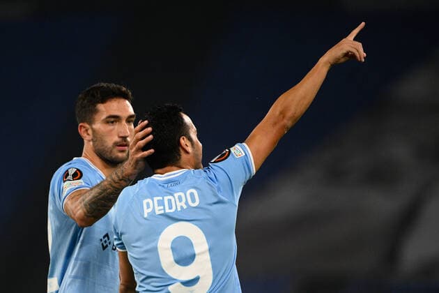 Pedro (SS Lazio) celebrates after scoring the goal 2-1 during the UEFA Europa League 2022-2023 football match between SS Lazio and FC Midtjylland at The Olympic Stadium in Rome on 27 October 2022.  Copyright: xFabrizioxCorradettix xipa-agencyx xLivexMediax 0