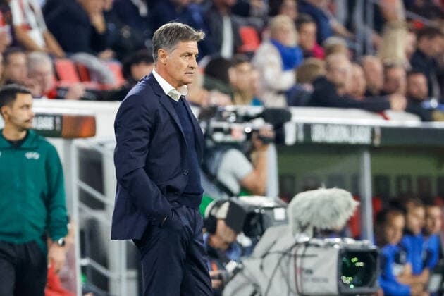Michel Olympiacos FC, Coach , GER, SC Freiburg vs Olympiacos FC, Football, UEFA Europa League, Matchday 5, Group Stage, 27 10 2022 GER, SC Freiburg vs Olympiacos FC, Football, UEFA Europa League, Matchday 5, Group Stage, 27 10 2022 Freiburg im Breisgau Copyright: xEibner-Pressefoto GrantxHubbsx EP_GHS