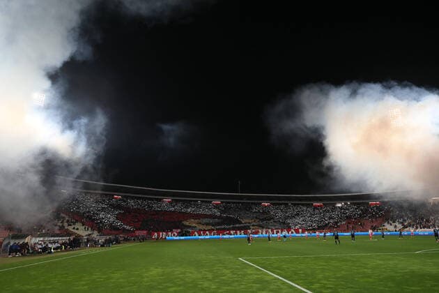 CRVENA ZVEZDA vs TRABZONSPOR Supporters football Crvena zvezda against Trabzonspor UEFA Europa league, Rajko Mitic stadium, Belgrade, 27.10.2022 Foto: FOOTBALL, UEFA EUROPA LEAGUE, CRVENA ZVEZDA, RED STAR, TRABZONSPOR Belgrade Rajko Mitic stadium Serbia Copyright: xMarkoxMetlas xMNxPressx