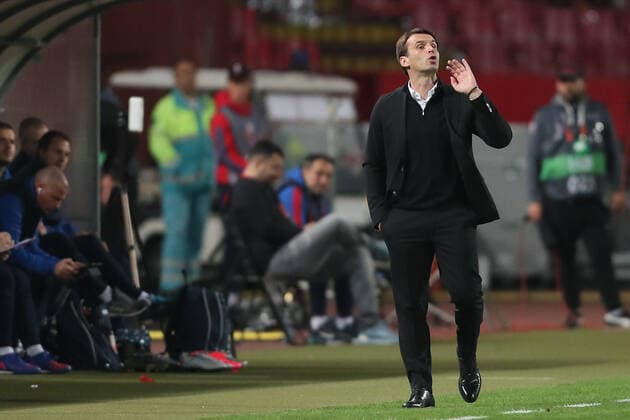 CRVENA ZVEZDA vs TRABZONSPOR MILOS MILOJEVIC coach football Crvena zvezda against Trabzonspor UEFA Europa league, Rajko Mitic stadium, Belgrade, 27.10.2022 Foto: FOOTBALL, UEFA EUROPA LEAGUE, CRVENA ZVEZDA, RED STAR, TRABZONSPOR Belgrade Rajko Mitic stadium Serbia Copyright: xMarkoxMetlas xMNxPressx