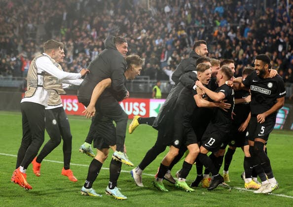 SOCCER - UEFA EL, Sturm vs Feyenoord GRAZ,AUSTRIA,27.OCT.22 - SOCCER - UEFA Europa League, group stage, SK Sturm Graz vs Feyenoord Rotterdam. Image shows the rejocing of Sturm.  GEPAxpictures xChrisxBauer