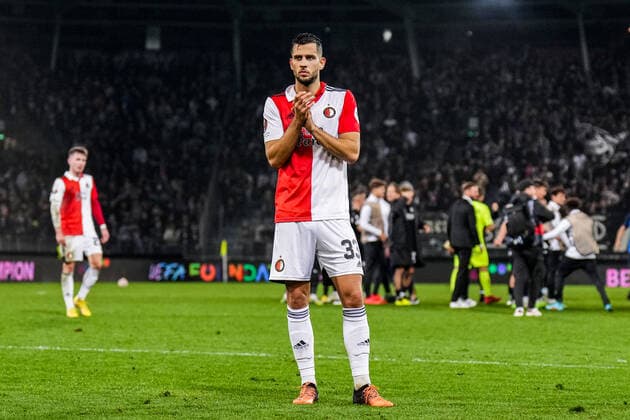 UEFA Europa League: SK Sturm Graz v Feyenoord Graz - David Hancko of Feyenoord during the match between SK Sturm Graz v Feyenoord at Stadion Graz-Liebenau on 27 October 2022 in Graz, Austria. Copyright: xYannickxVerhoevenx
