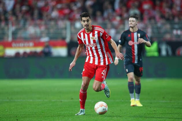 27 10 2022, xtgx, football UEFA Europa League, 1 FC Union Berlin Sporting Braga emspor, v l Diogo Leite Union Berlin, 4 DFL DFB REGULATIONS PROHIBIT ANY USE OF PHOTOGRAPHS as IMAGE SEQUENCES and or QUASI VIDEO Berlin