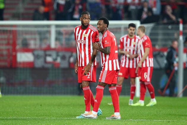 27 10 2022, xtgx, football UEFA Europa League, 1 FC Union Berlin Sporting Braga emspor, v l Jordan Siebatcheu Union Berlin, 45 , Sheraldo Becker Union Berlin, 27 DFL DFB REGULATES PROHIBIT ANY USE OF PHOTOGRAPHS as IMAGE SEQUENCES and or QUASI VIDEO Berlin