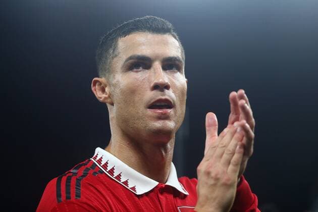 Mandatory Credit: Photo by Phil Oldham Shutterstock (13491515bv) Cristiano Ronaldo of Manchester United, ManU Manchester United v Sheriff Tiraspol, UEFA Europa League, Group E, Football, Old Trafford, Manchester, UK - 27 Oct 2022 EDITORIAL USE ONLY No use with unauthorised audio, video, data, fixture lists, club league logos or live services. Online in-match use limited to 120 images, no video emulation. No use in betting, games or single club league player publications. Manchester United v Sheriff Tiraspol, UEFA Europa League, Group E, Football, Old Trafford, Manchester, UK - 27 Oct 2022 EDITORIAL USE ONLY No use with unauthorised audio, video, data, fixture lists, club league logos or live services. Online in-match use limited to 120 images, no video emulation. No use in betting, games or single club league player publications. Copyright: xPhilxOldham Shutterstockx 13491515bv