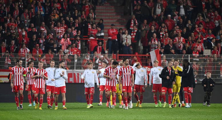 Football, Men, 2022 2023 season, Europa League Group D, Matchday 5 1 FC Union Berlin SC Sporting Braga 1 0 , Union jubilation after the final whistle, 27 10 2022, Copyright: xMatthiasxKochx